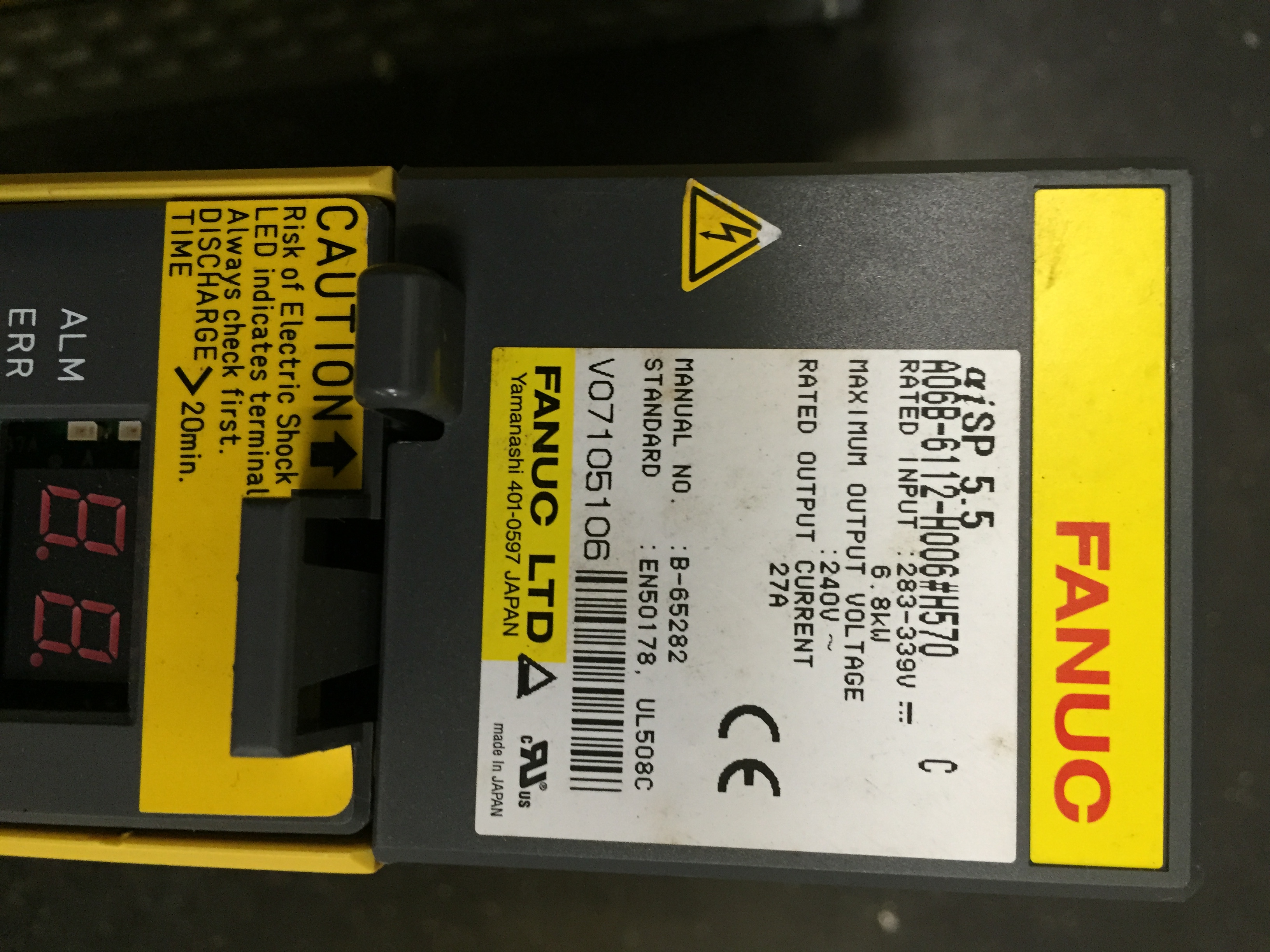 Fanuc Variateur de broche Alpha isp 5.5 A06B-6112-H006#570